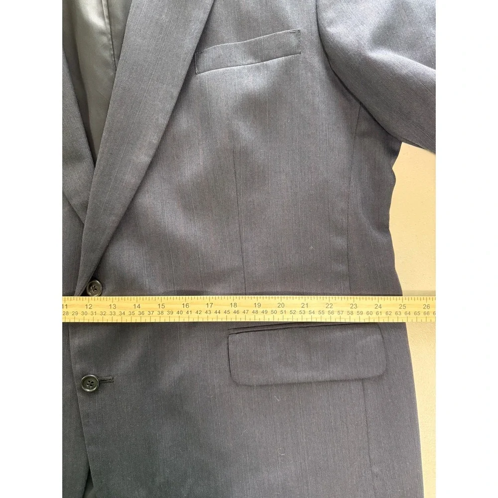 Stafford Mens Navy Blue Blazer Sport Coat 50R Worsted‎ Wool Blend USA